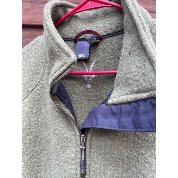 Vintage IBEX XL Men’s Green 100%  New Wool Thick Zip Jacket made in USA - Picture 3 of 15